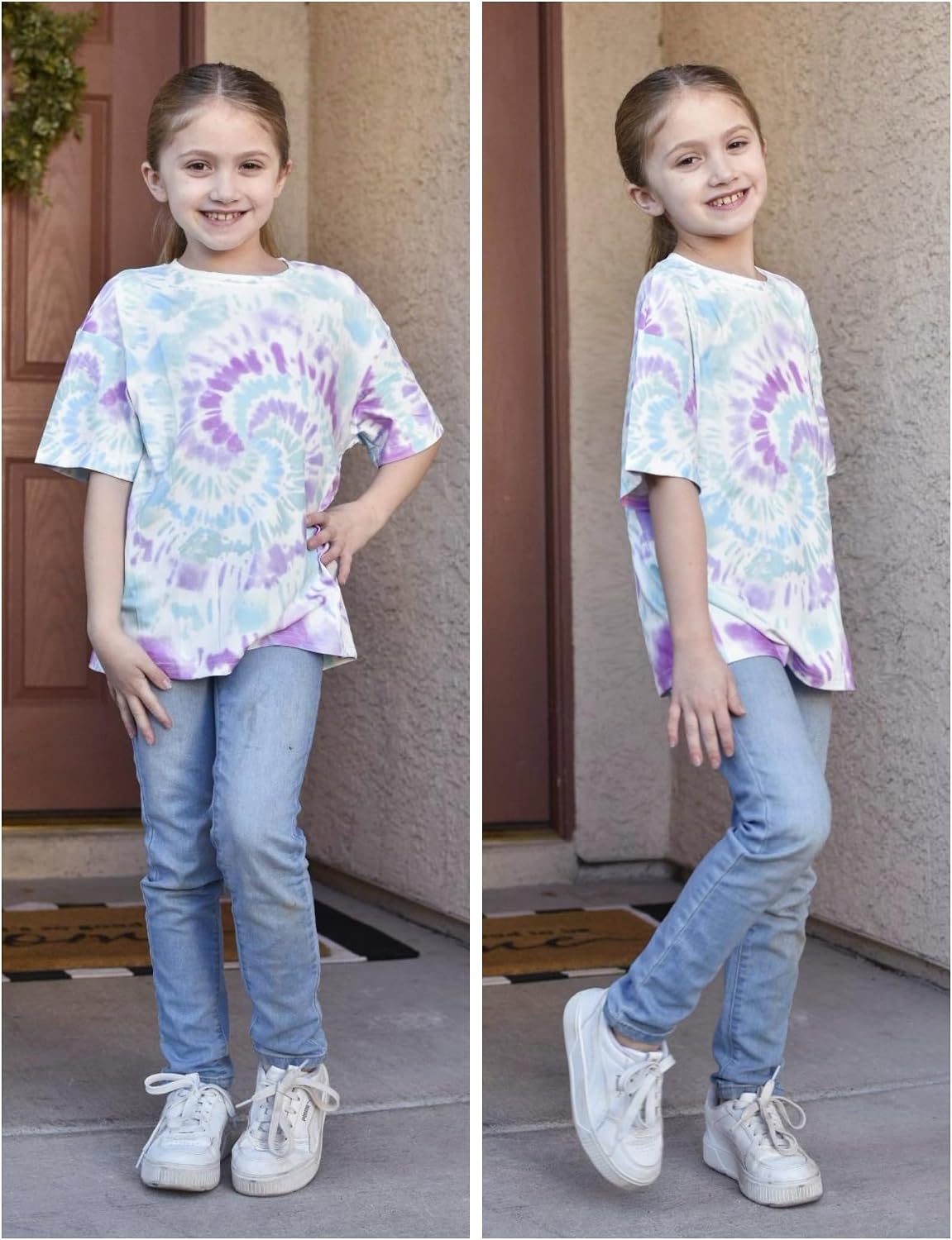 Arshiner Girls T Shirts Oversized Kids Summer Tops Casual Soft Basic Tees