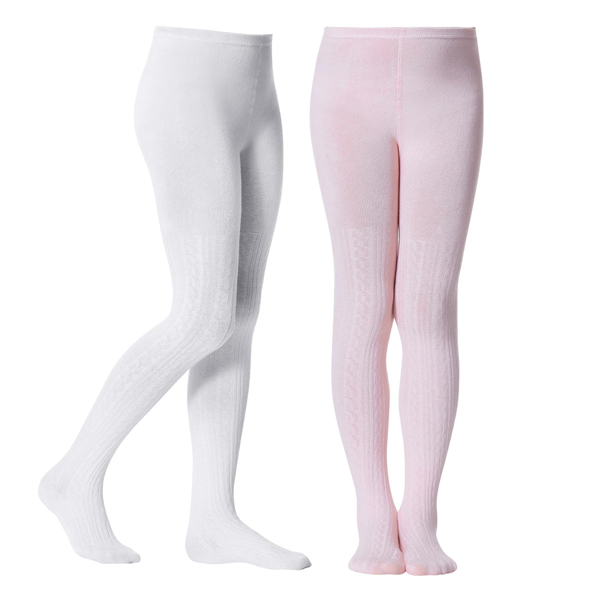 Zando 2 Pack Girls Tights Warm Kids Leggings Uniform Stockings Ages 6-12