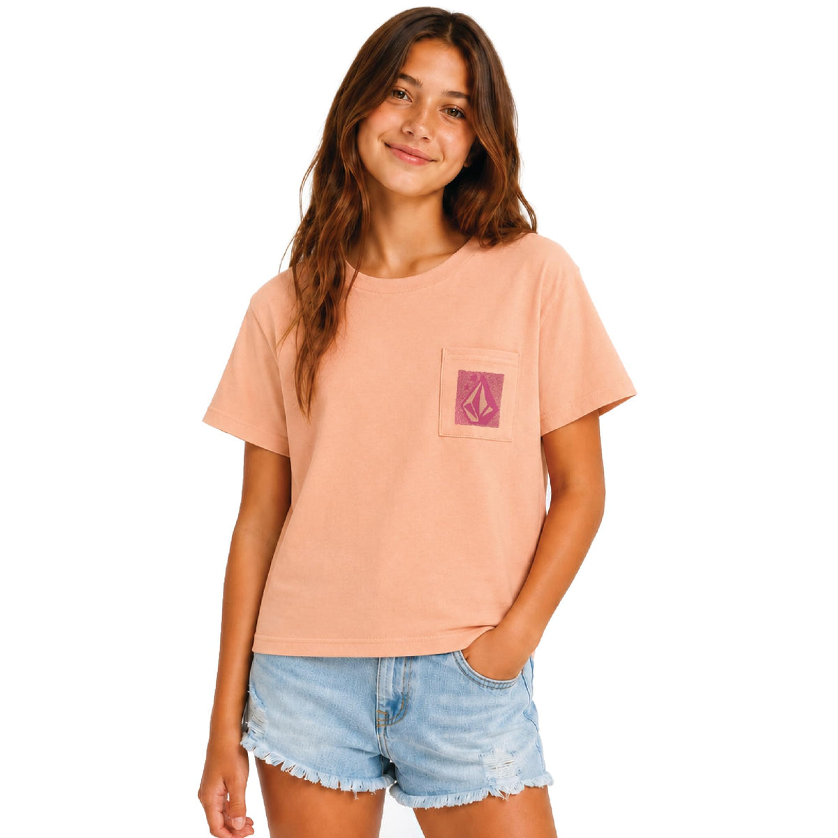 Volcom Girls Crewneck Graphic Tee, Short Sleeve Casual Top