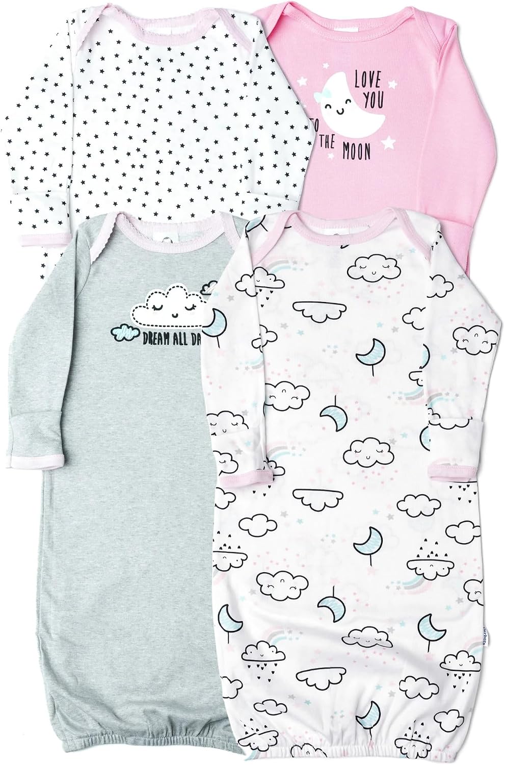 Gerber Baby Girls' 4-pack Sleeper Gown