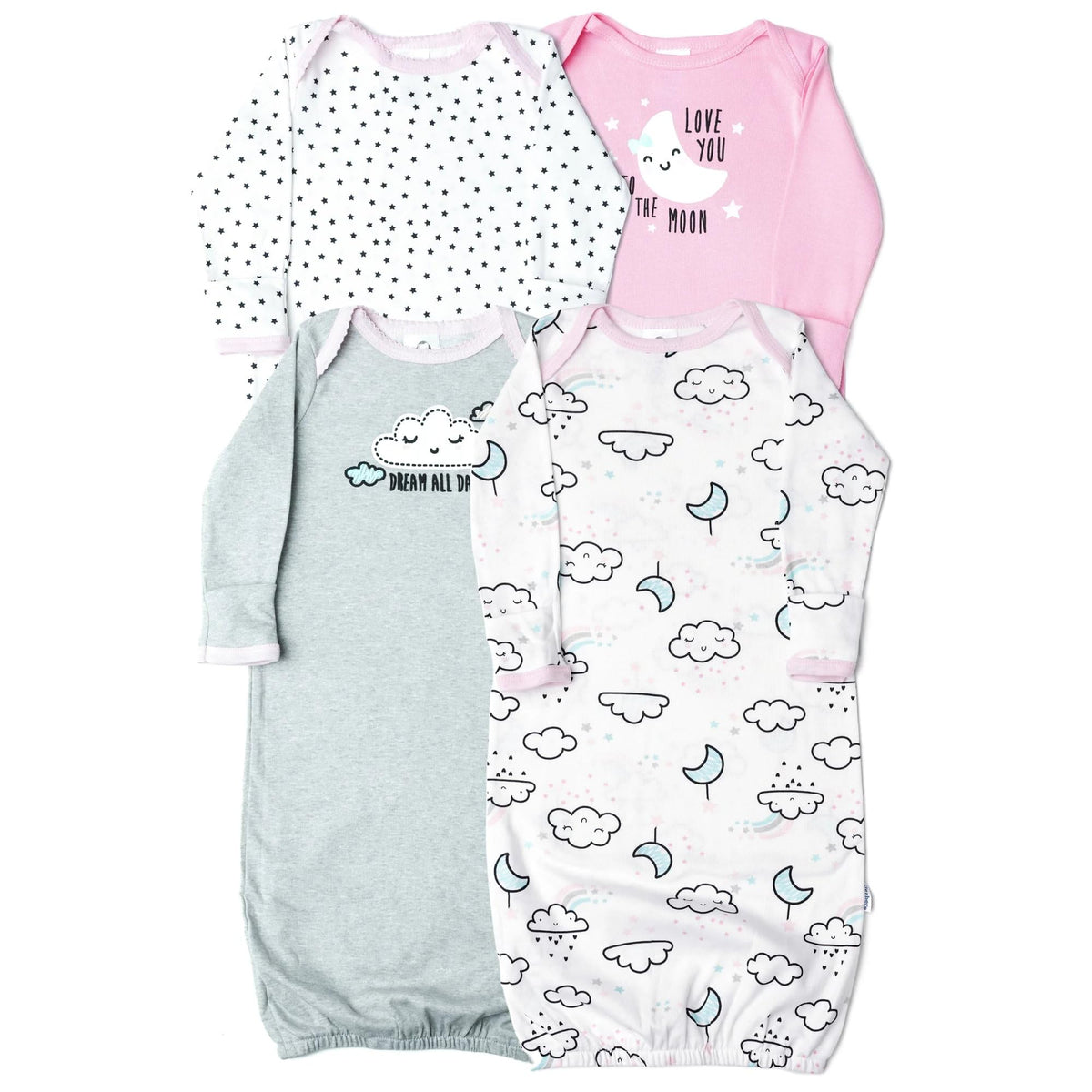 Gerber Baby Girls' 4-pack Sleeper Gown