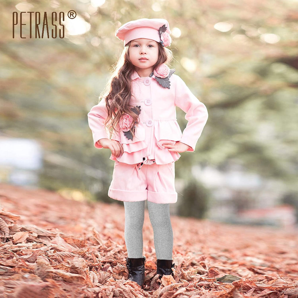 Petrass Girls Tights Toddler Cable Knit Cotton Footed Seamless Dance Ballet Baby Girls' Leggings 3/4 Pack