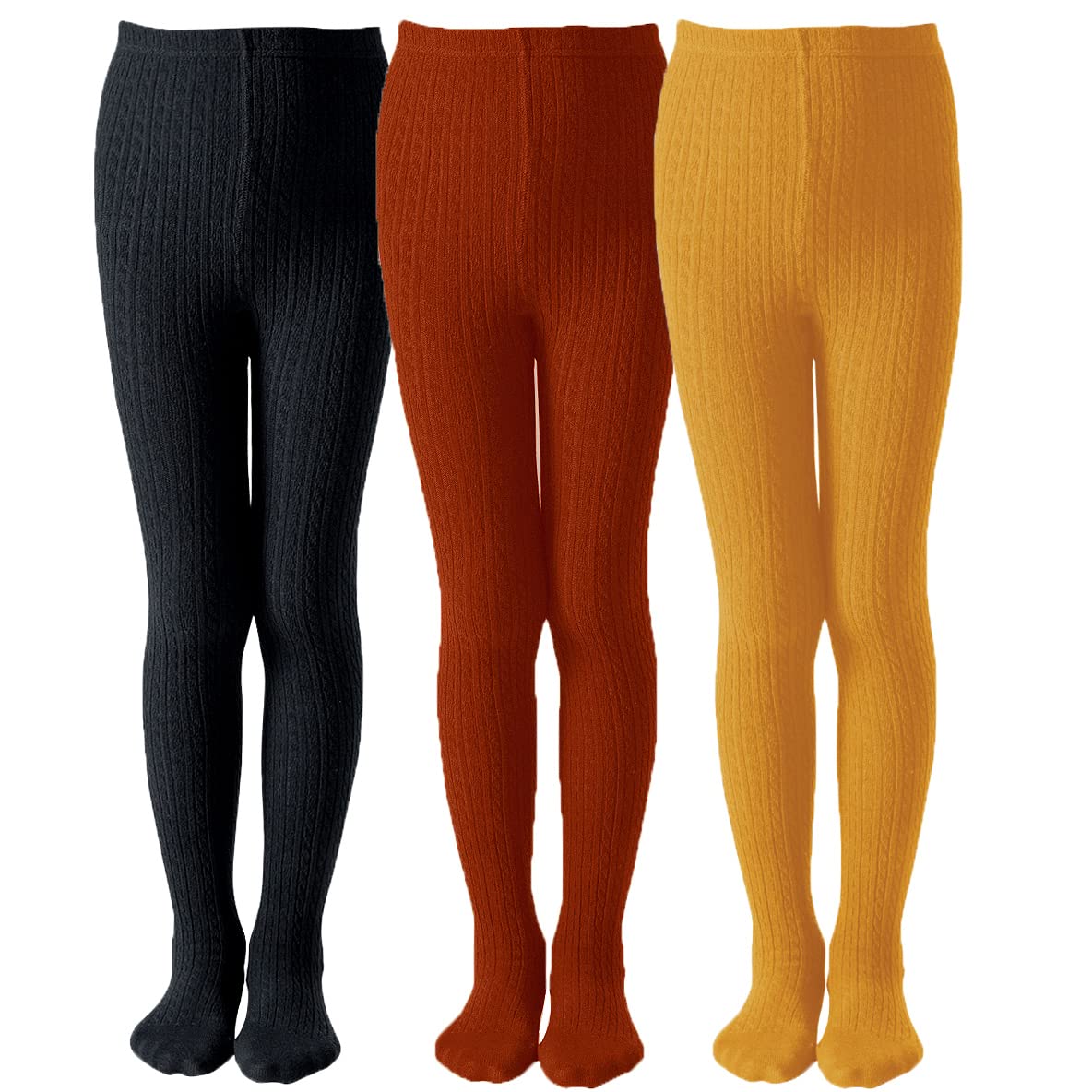 EPEIUS Baby Girl Tights Thick Cable Knit Leggings Seamless Cotton Toddler Girls Stockings School Tights for 2T-12 Years