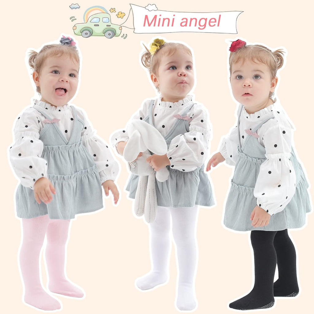 Baby Tights Non Slip Baby Girl Tights Plain/Shoe-Look Leggings Seamless Pantyhose Warm Cotton Leggings Non-Skid