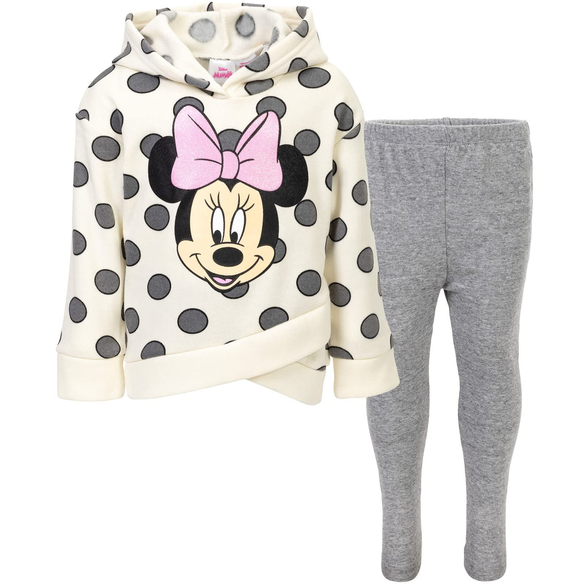 Disney Minnie Mouse Girls' 2-Piece Fleece Hoodie and Leggings Set