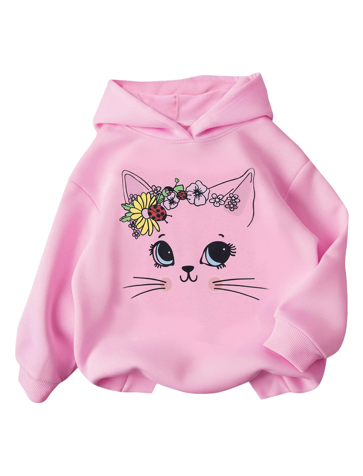 PATPAT Girls Graphic Hoodies Cute Print Pullover Hooded Sweatshirt 4-14Y