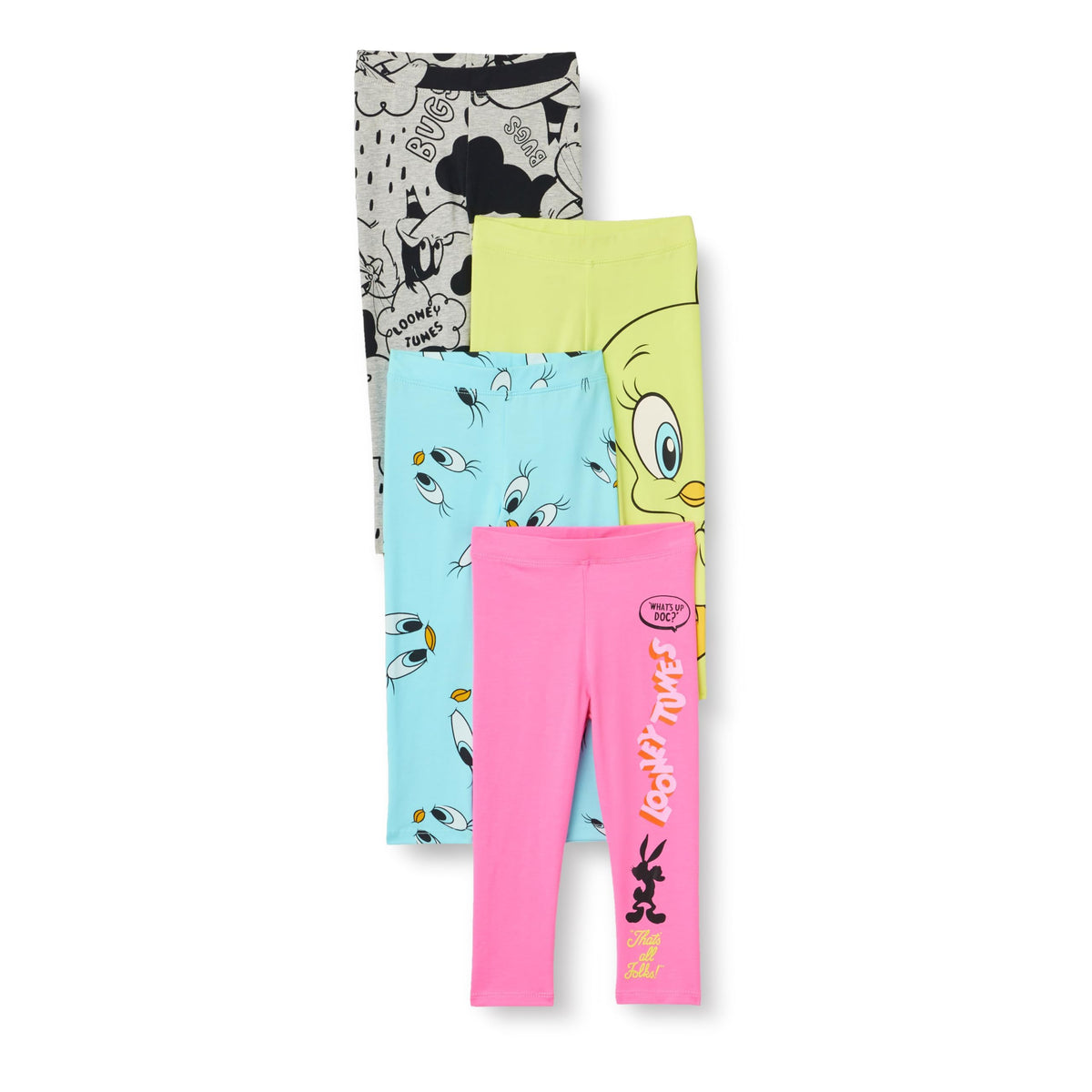 Amazon Essentials Girls' Cotton Stretch Leggings, Multipacks