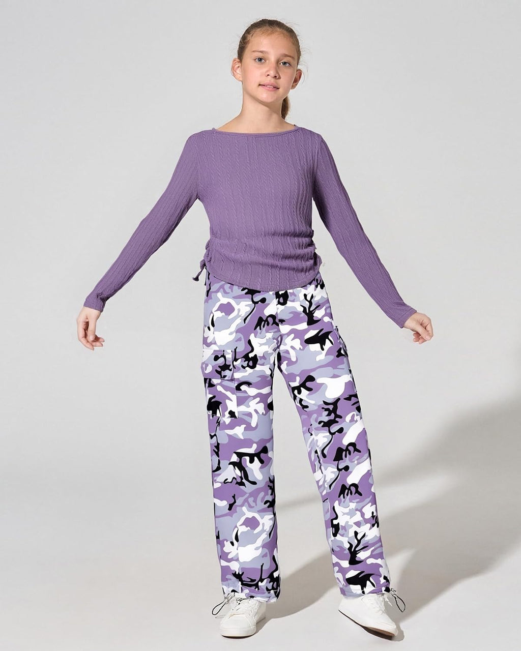Girls Clothes 2 Piece Fall Winter Cargo Pants Outfits For Teen 5-14
