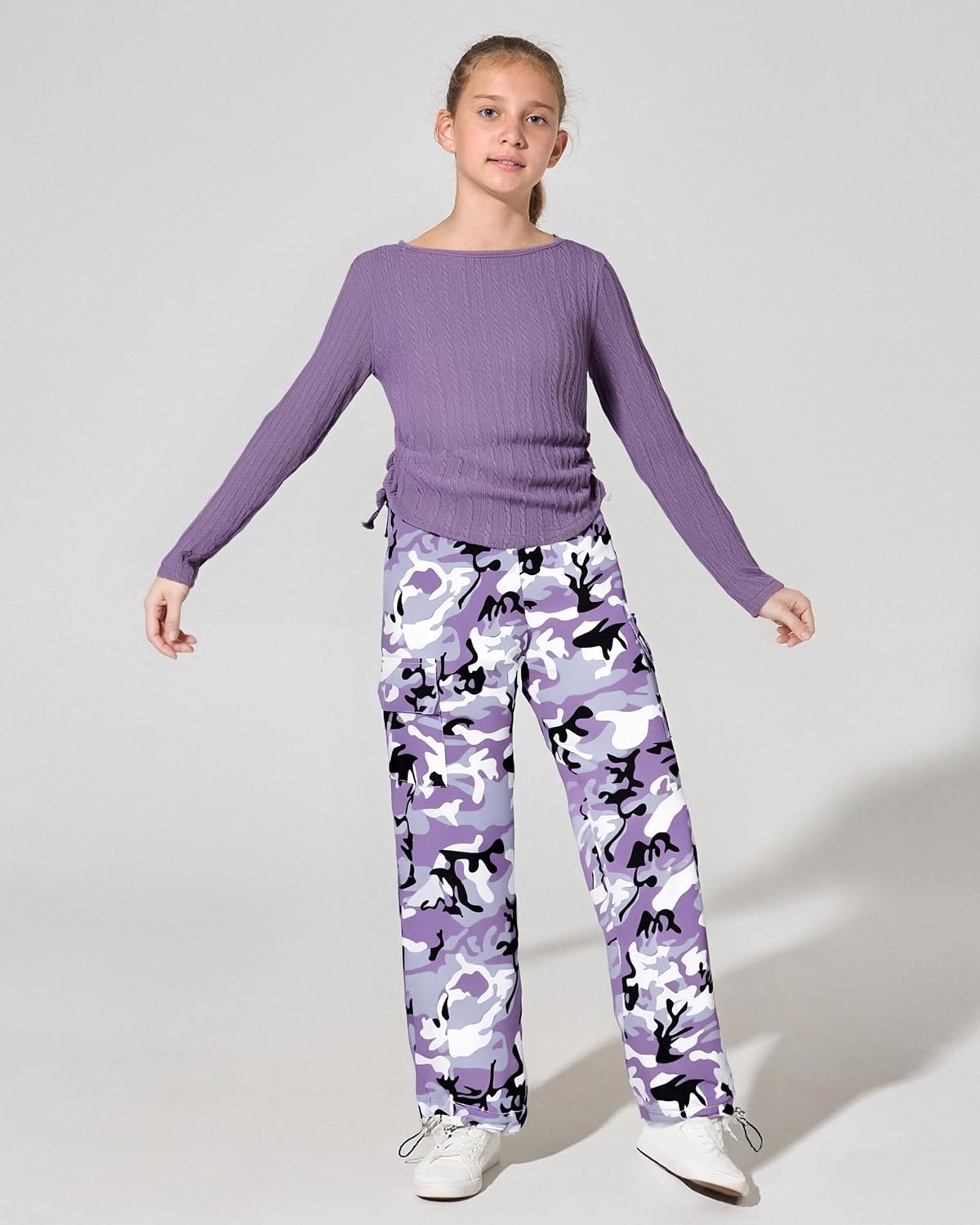 Girls Clothes 2 Piece Fall Winter Cargo Pants Outfits For Teen 5-14