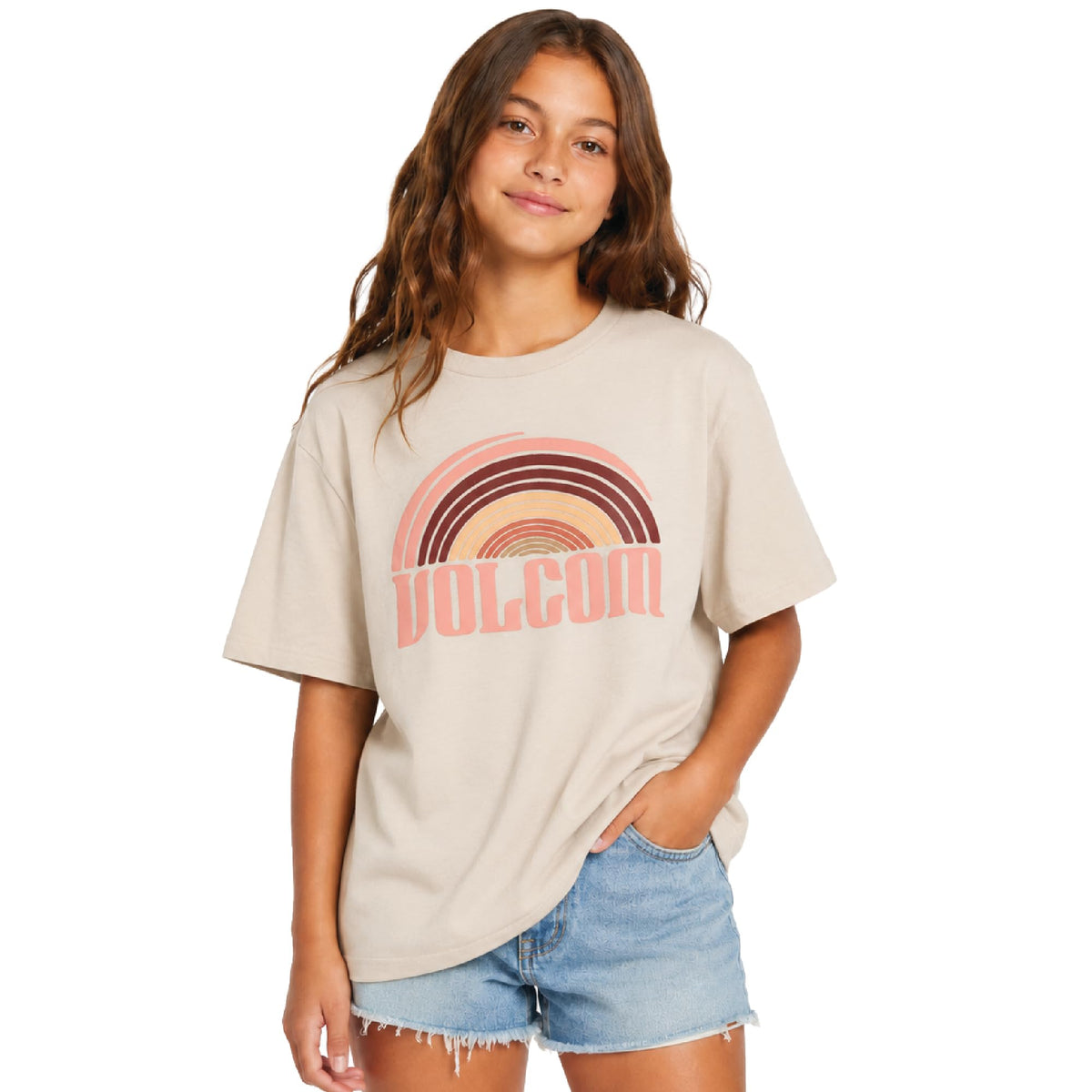 Volcom Girls Crewneck Graphic Tee, Short Sleeve Casual Top