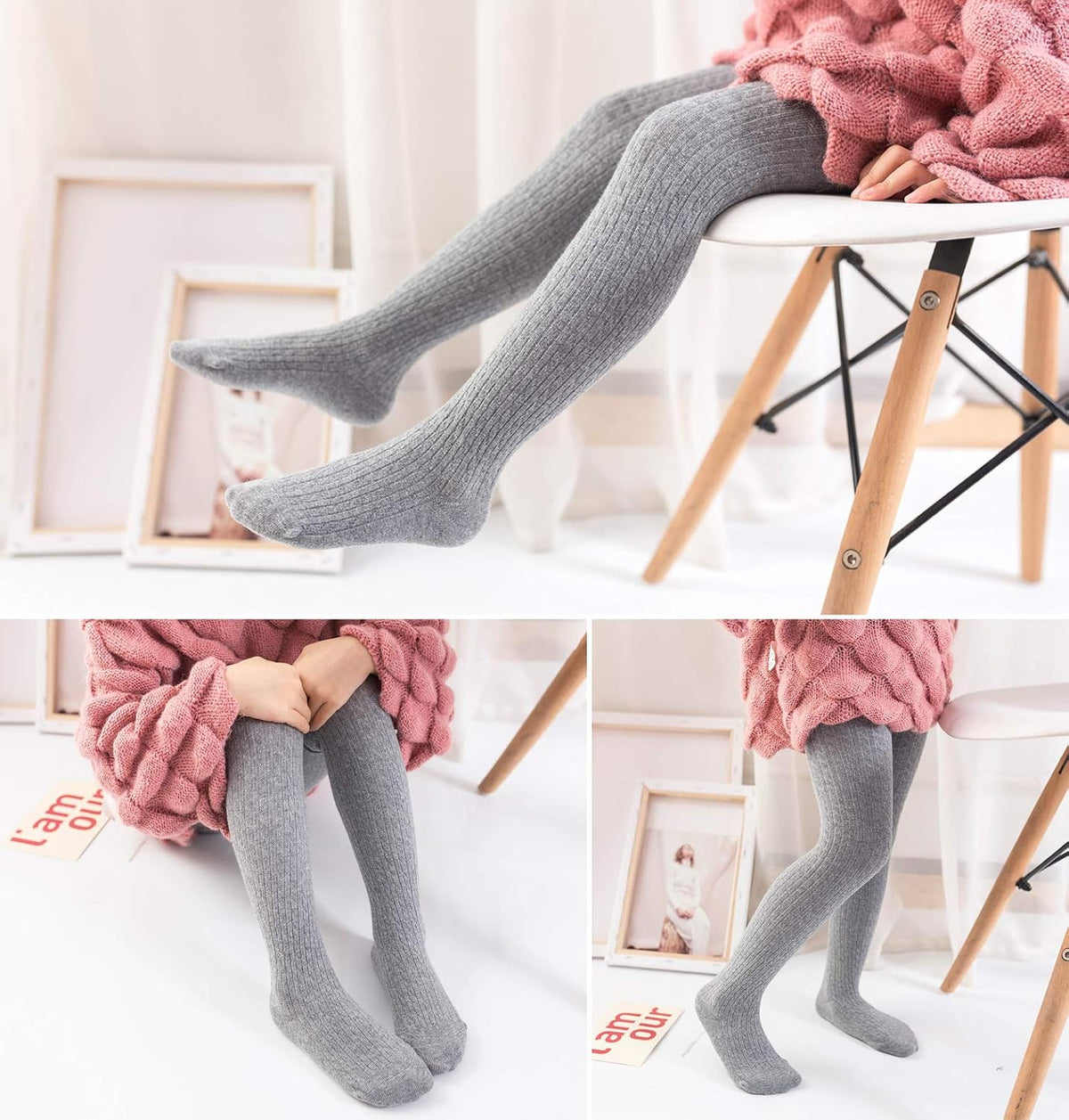 EPEIUS Baby Girl Tights Thick Cable Knit Leggings Seamless Cotton Toddler Girls Stockings School Tights for 2T-12 Years