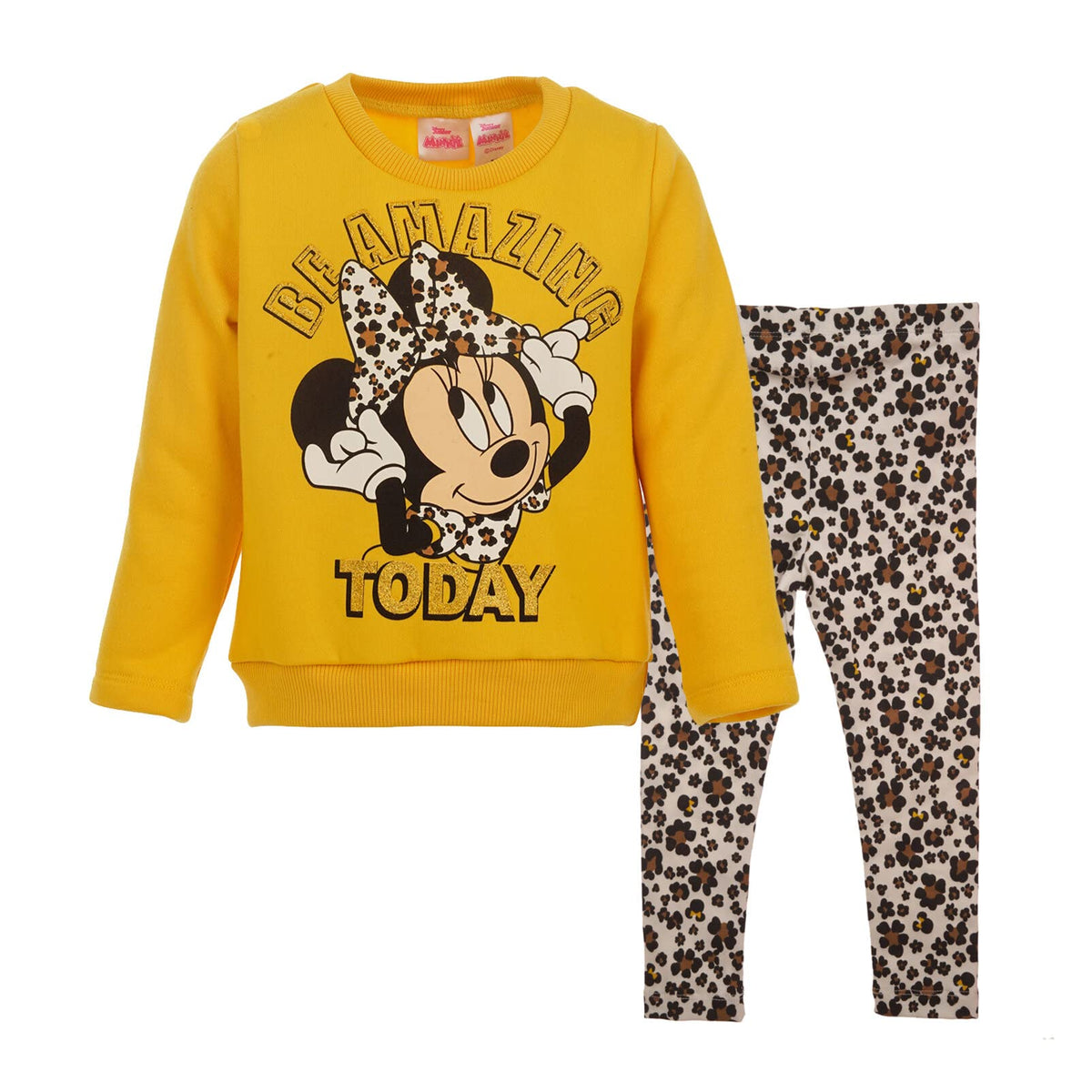 Disney Minnie Mouse Baby Girls Fleece Sweatshirt and Leggings Outfit Set Infant to Big Kid