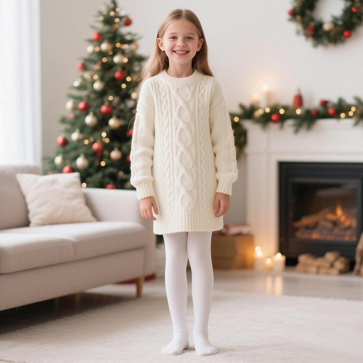 Dxhycc 2 Pack Girls Cotton Tights School Dress Tights Warm Legging 2T-13Y
