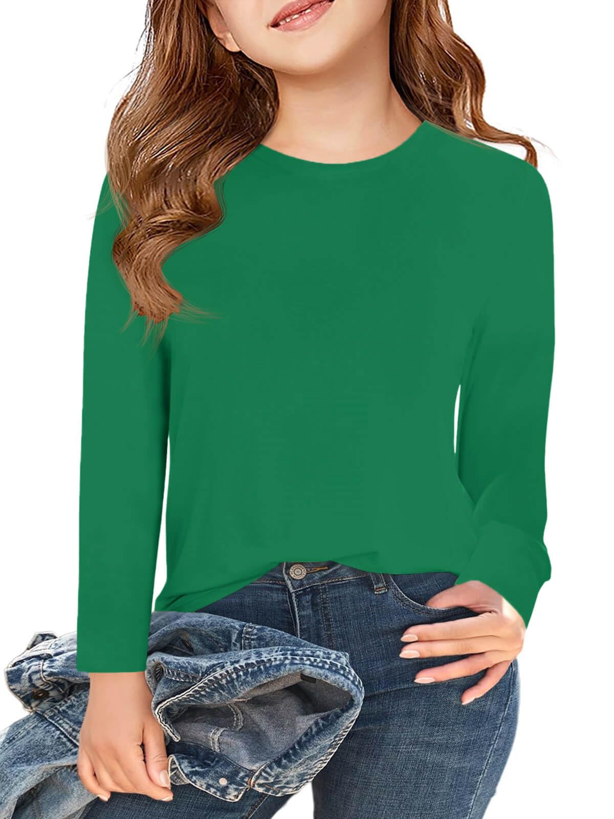 Haloumoning Girls Long Sleeve T Shirts Kids Fall Tops 5-14 Years