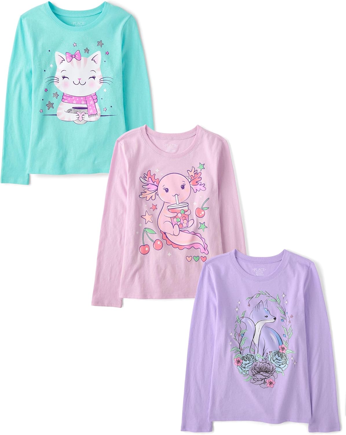 The Children's Place girls Assorted Everyday Long Sleeve Graphic T-shirts