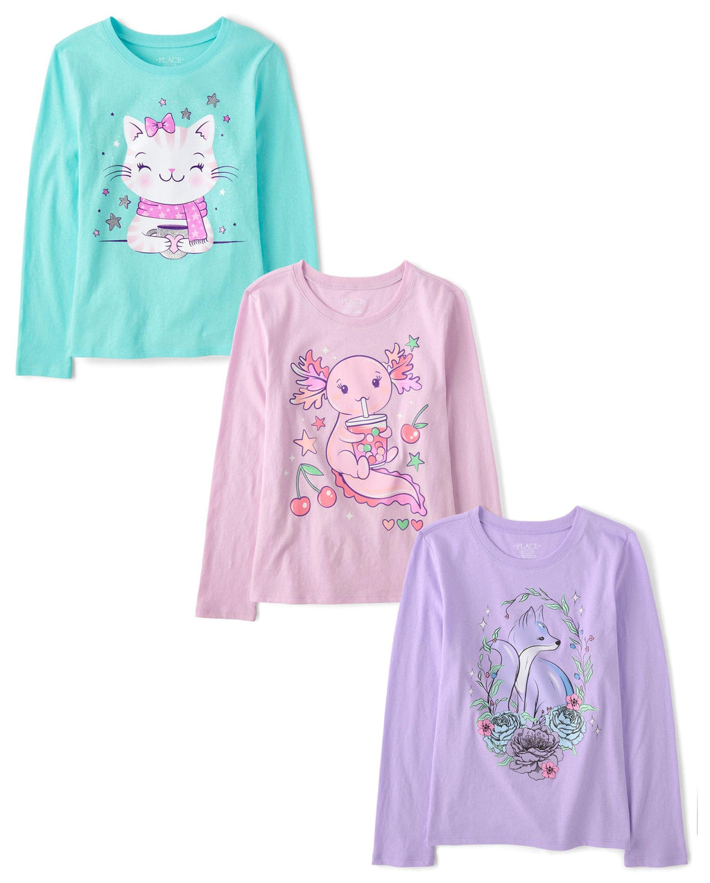 The Children's Place girls Assorted Everyday Long Sleeve Graphic T-shirts