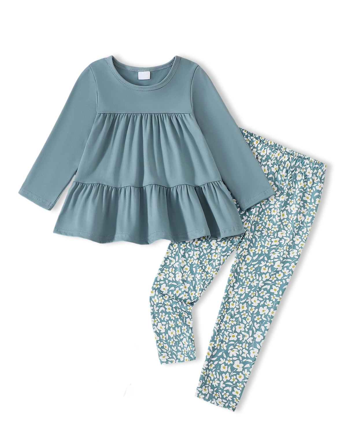 Toddler Girl Clothes Girls Fall Outfits Kids Clothing Winter Long Sleeves Ruffle Hems Top Pant Set 3-8T