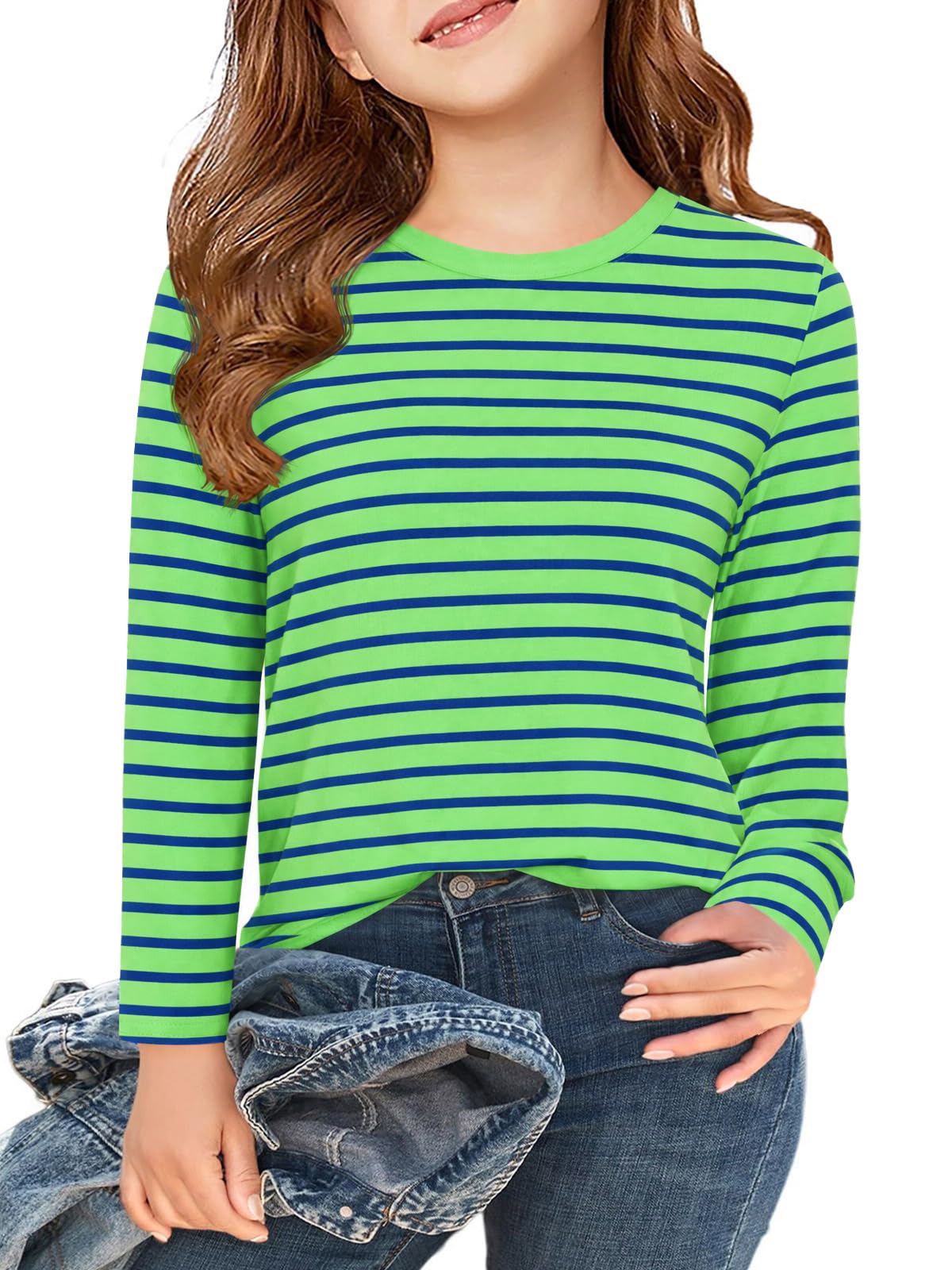 Haloumoning Girls Long Sleeve T Shirts Kids Fall Tops 5-14 Years