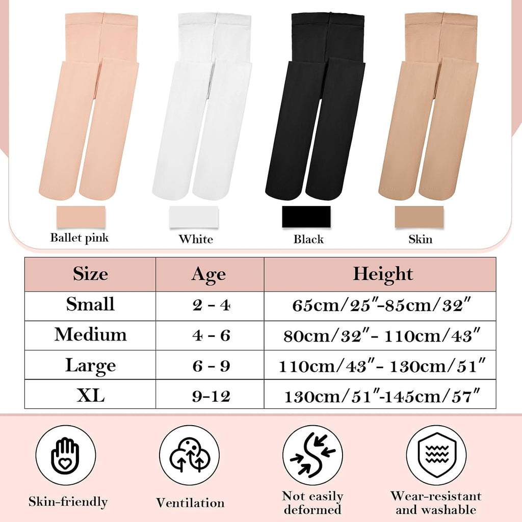 Janmercy 8 Pair Girls Ballet Tights Convertible Leggings