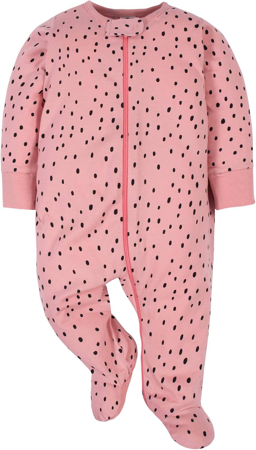 Gerber Baby Girls 4-Pack Sleep 'N Play Footie