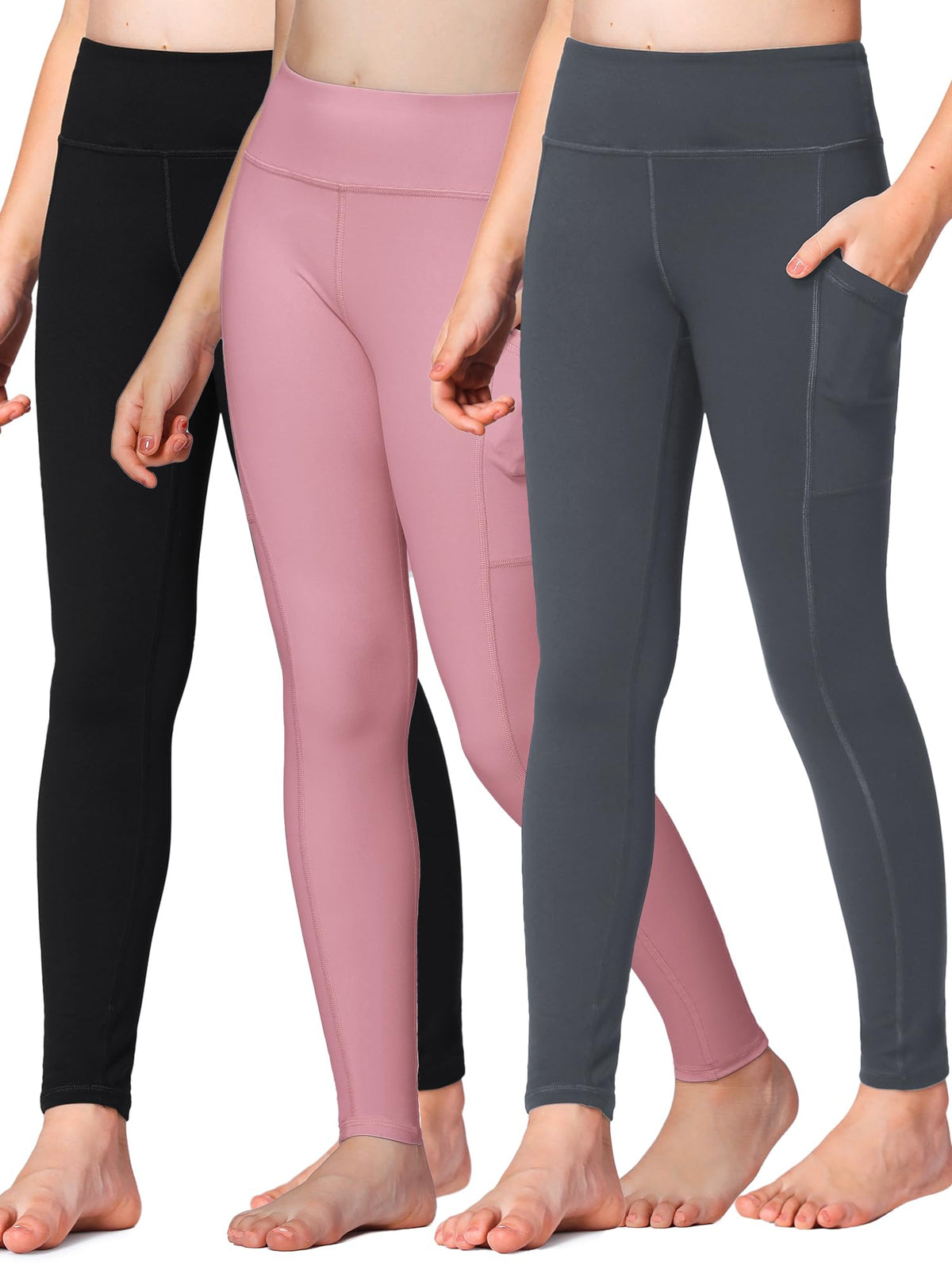 Stelle Girls Leggings with Pockets Kids Dance Yoga Running Athletic Pants