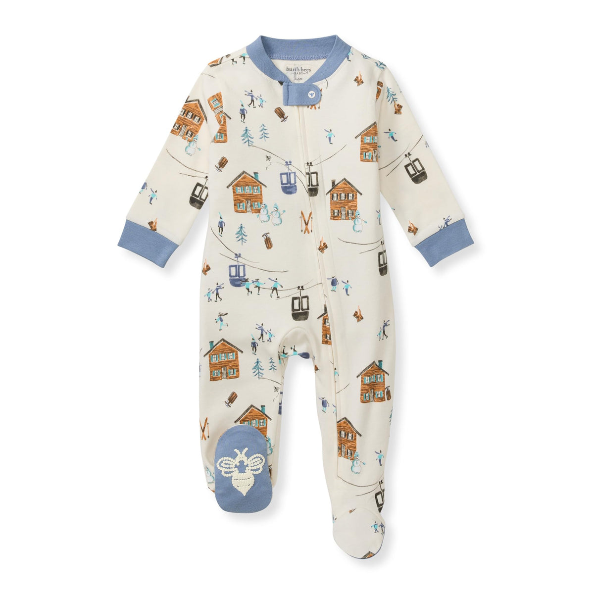 Burt's Bees Baby Boys Footless Pajamas, Sleep and Play Loose Fit, 100% Organic Cotton Soft One-piece PJs, Sizes NB to 6-9 Months