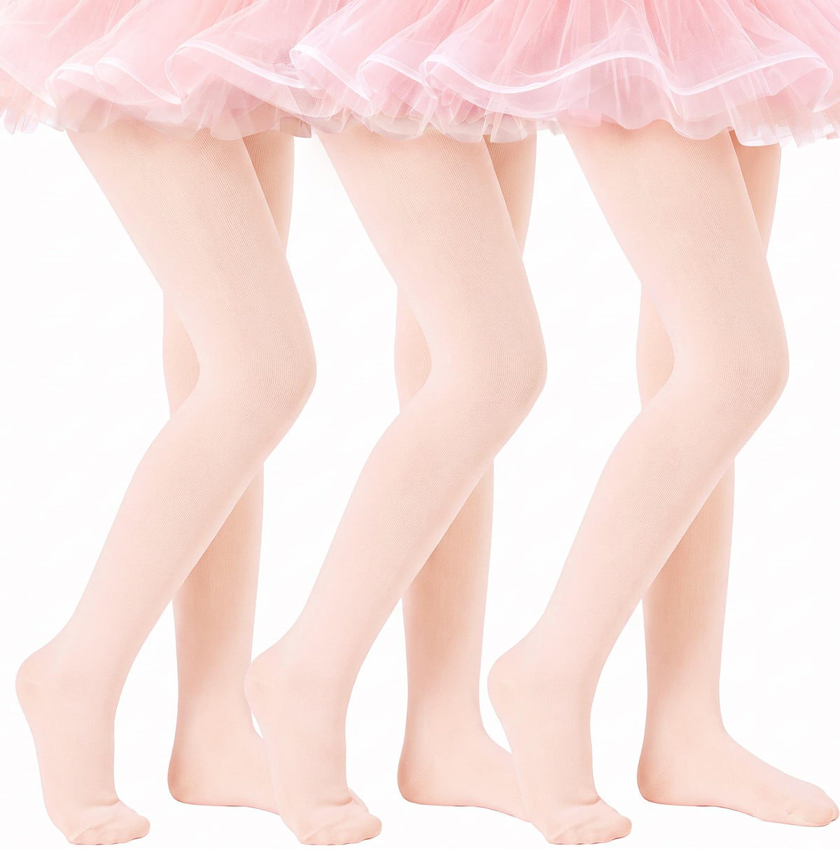 HONGTEYA 3 Pairs Girls Tights 90D Toddler Ballet Dance Leggings Stockings