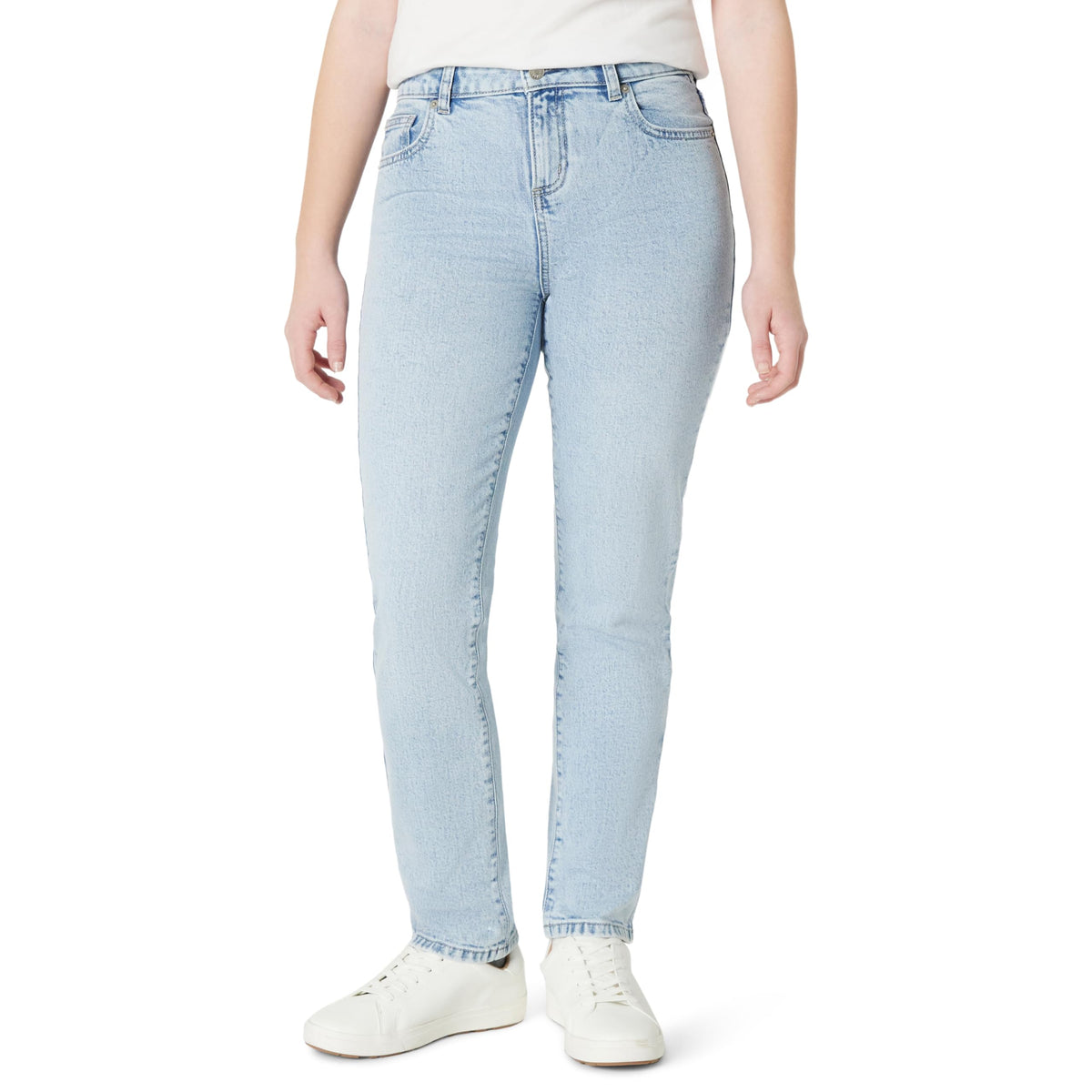 Amazon Essentials Girls' Medium Stretch Mid-Rise Straight-Fit Jean