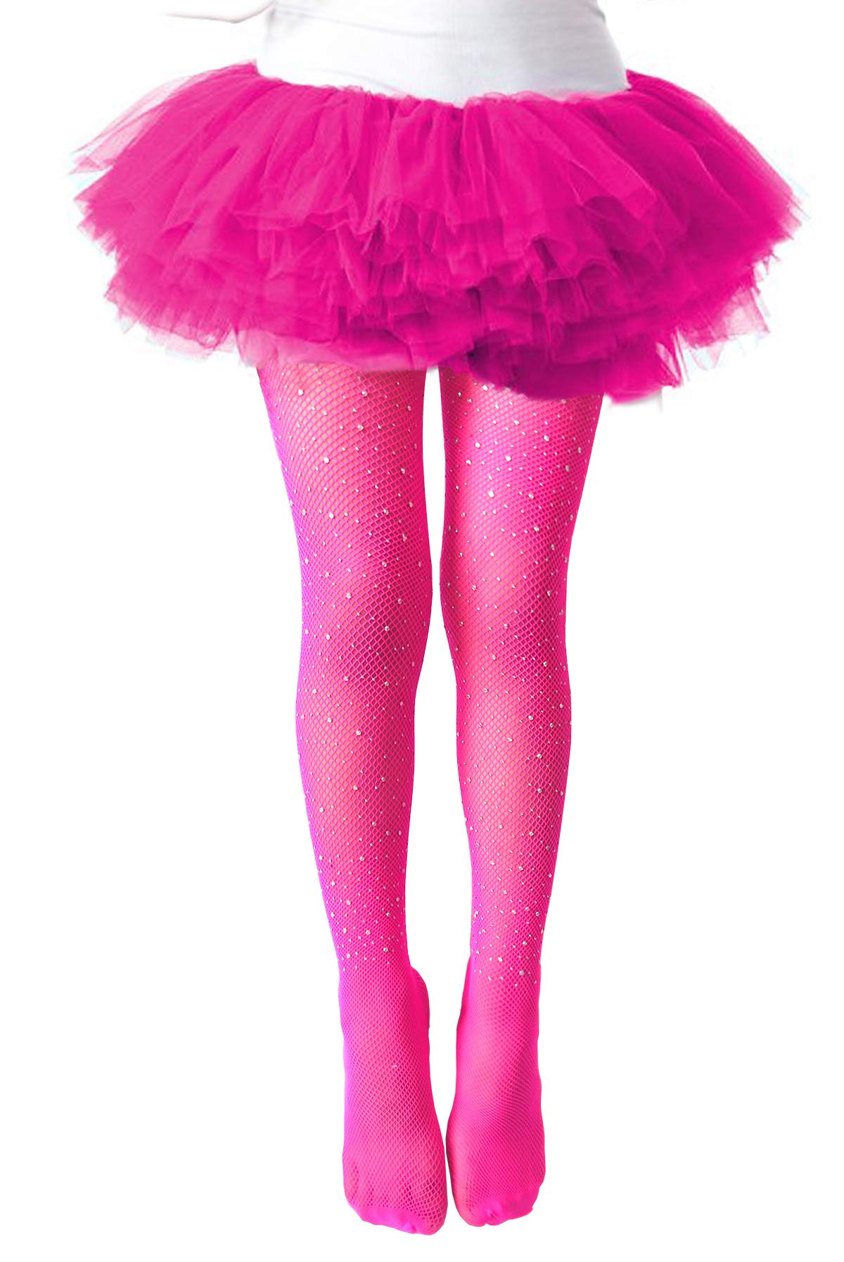 LUCKELF Girls Tights Children's Fishnet Tight 12 Colors Sparkle Rhinestone Hollow Out Pantyhose