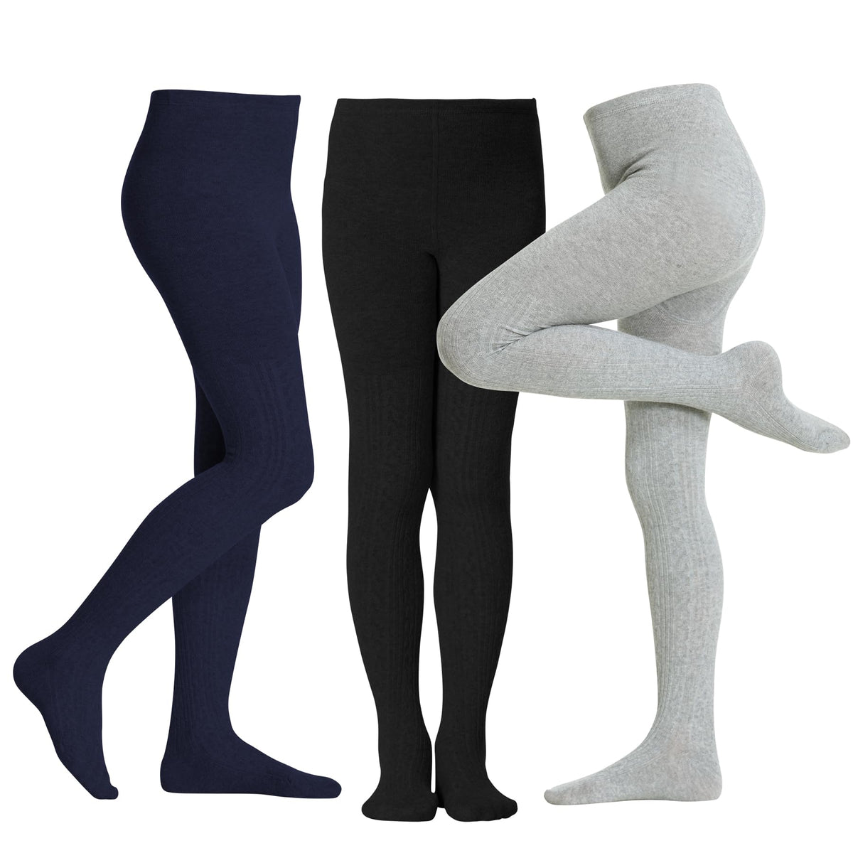 Zando 3Pack Girls Tights Kids Cable Knit Cotton Winter Warm Leggings 4-12T