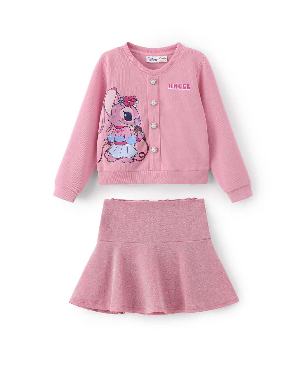 Disney Girl 2 Piece Birthday Party Outfit Knit Top & Tweed Skirt Set 2-13Y