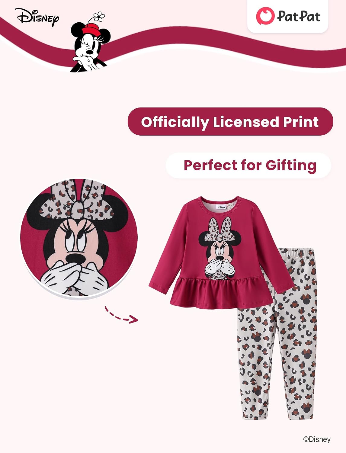 Disney Toddler Girls Clothes Long Sleeve Shirt Leggings 2pcs Outfits Set