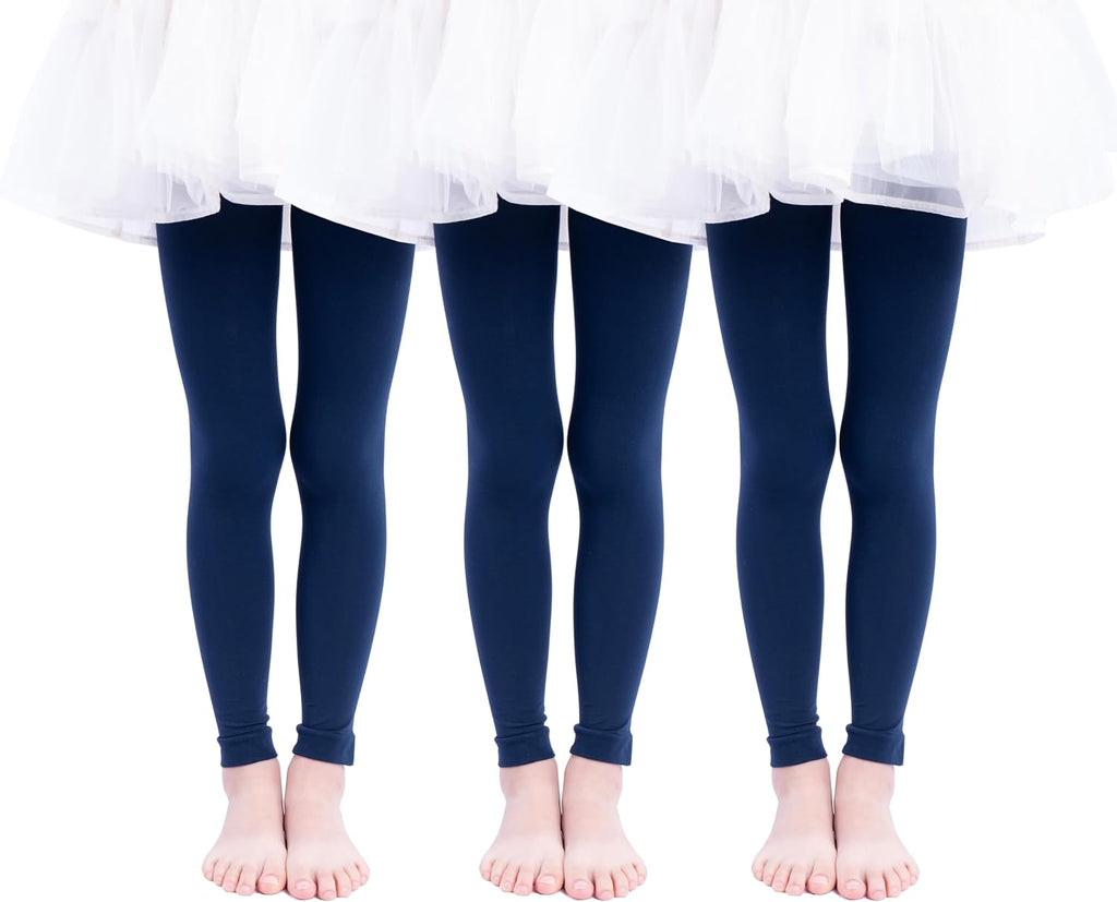 Paralinda 3 Pairs Girl's Microfiber Footless Tights, Girls Dance Tights Footless