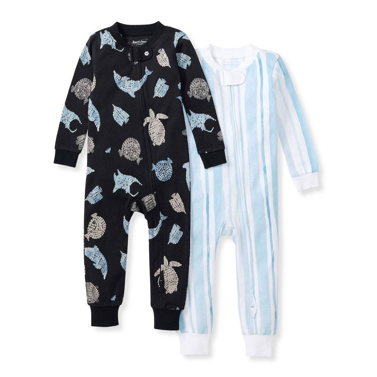 Burt's Bees Baby Boys Footless Pajamas, Sleep and Play Loose Fit, 100% Organic Cotton Soft One-piece PJs, Sizes NB to 6-9 Months