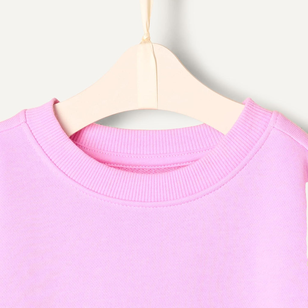 Amazon Essentials x Sofia Grainge Toddlers and Baby Girls' French Terry Sweatshirt Pant and Top Set
