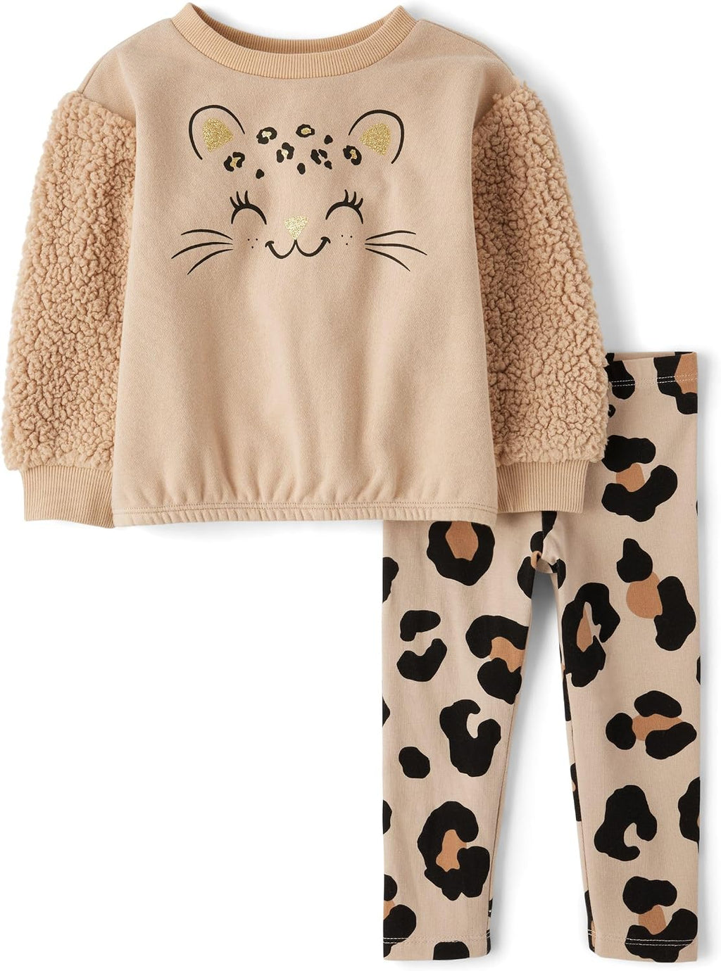 The Children's Place Baby Girls' And Toddler Long Sleeve Active Shirt and Pant, 2 Piece Outfit