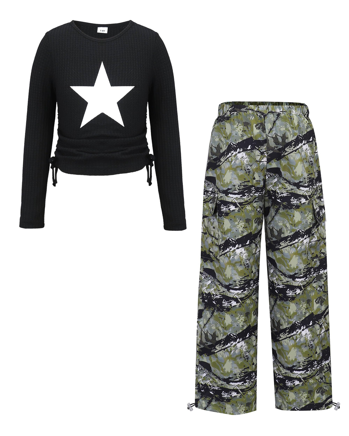 Girls Clothes 2 Piece Fall Winter Cargo Pants Outfits For Teen 5-14