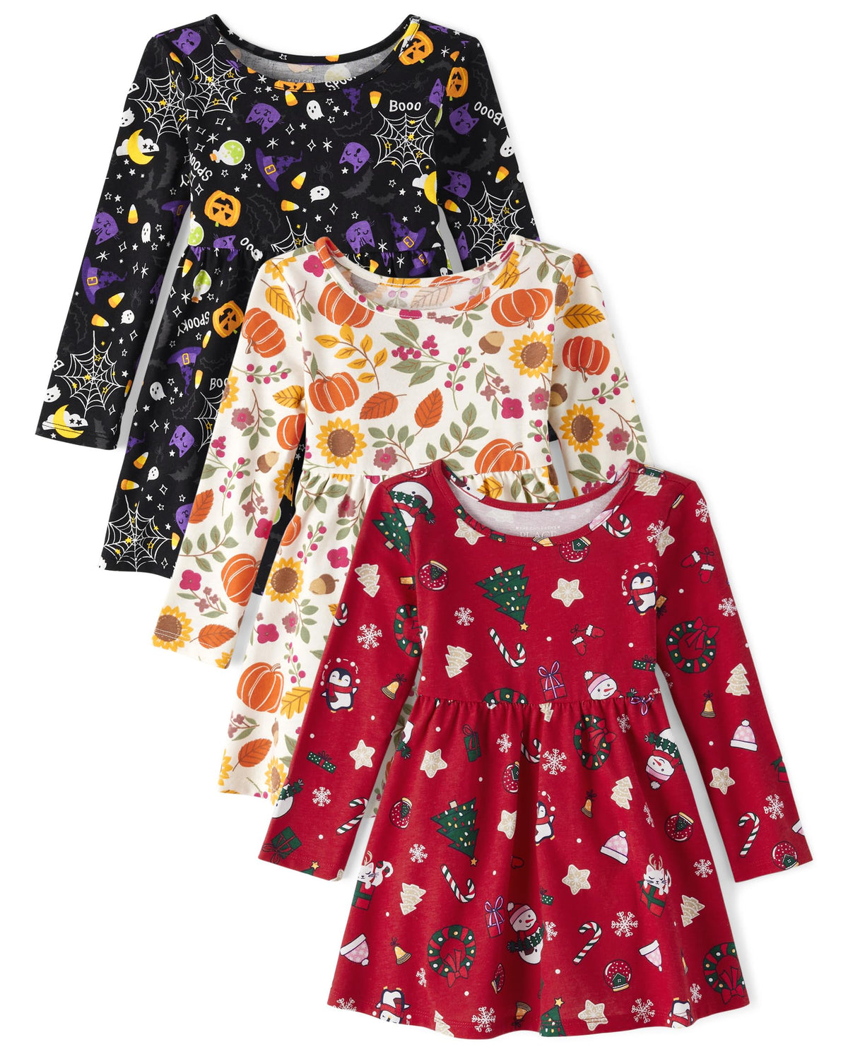 The Children's Place Girls and Toddler Skater Dress, Long Sleeve