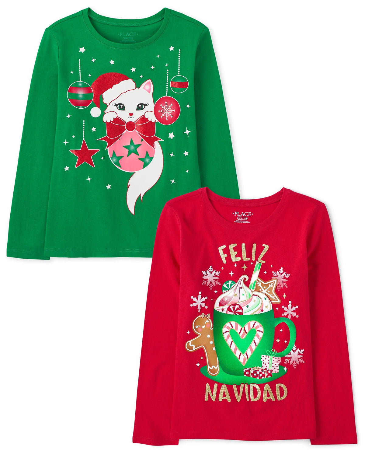 The Children's Place Kids' All Holidays,Birthdays Long Sleeve Graphic T-Shirts,2 Pack