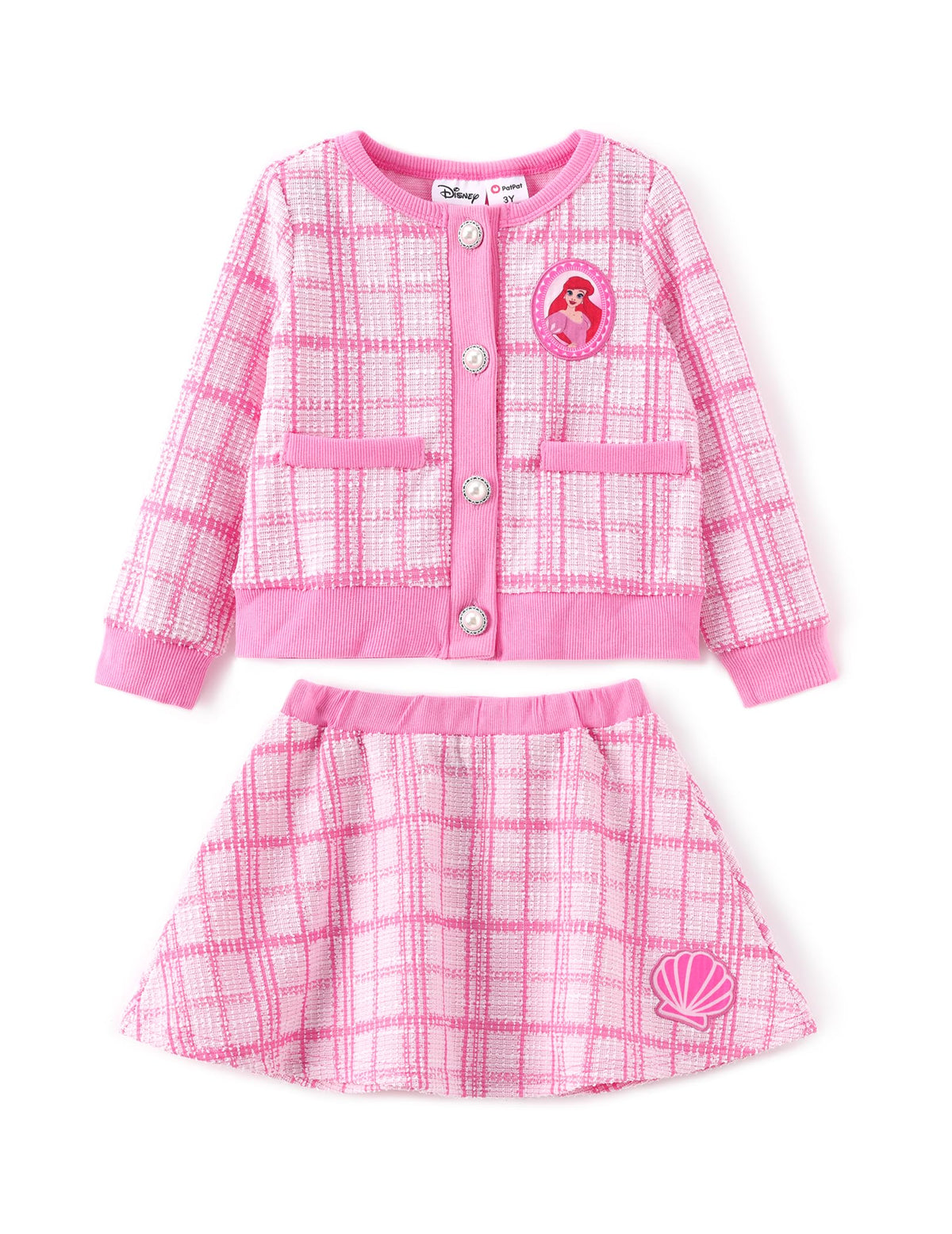 Disney Girl 2 Piece Birthday Party Outfit Knit Top & Tweed Skirt Set 2-13Y