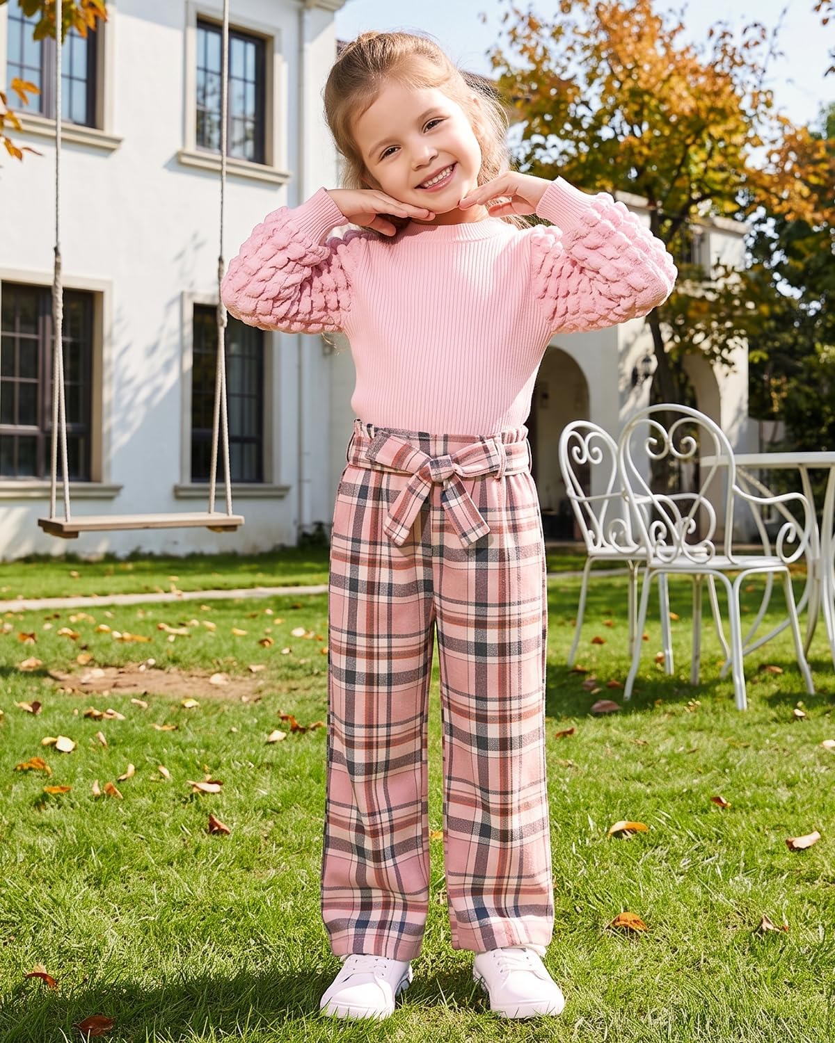 Little Girls Clothes Kids Fall Winter Outfits Pant Set for Girl Age 4-8