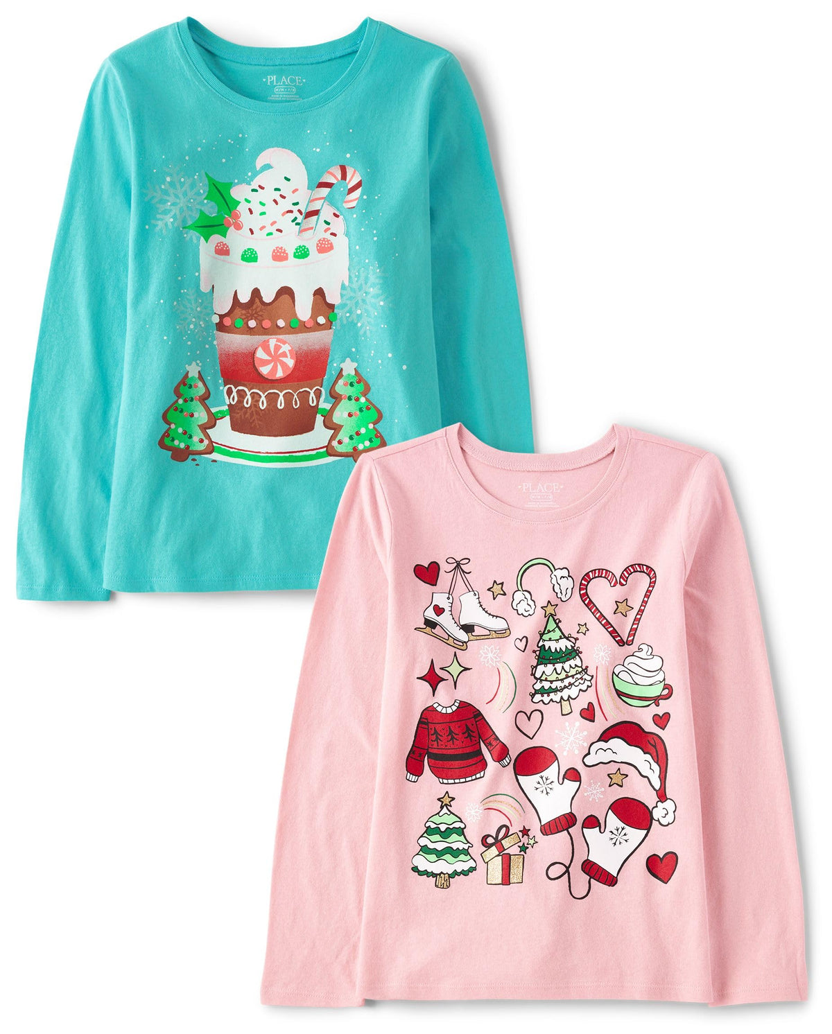 The Children's Place Kids' All Holidays,Birthdays Long Sleeve Graphic T-Shirts,2 Pack