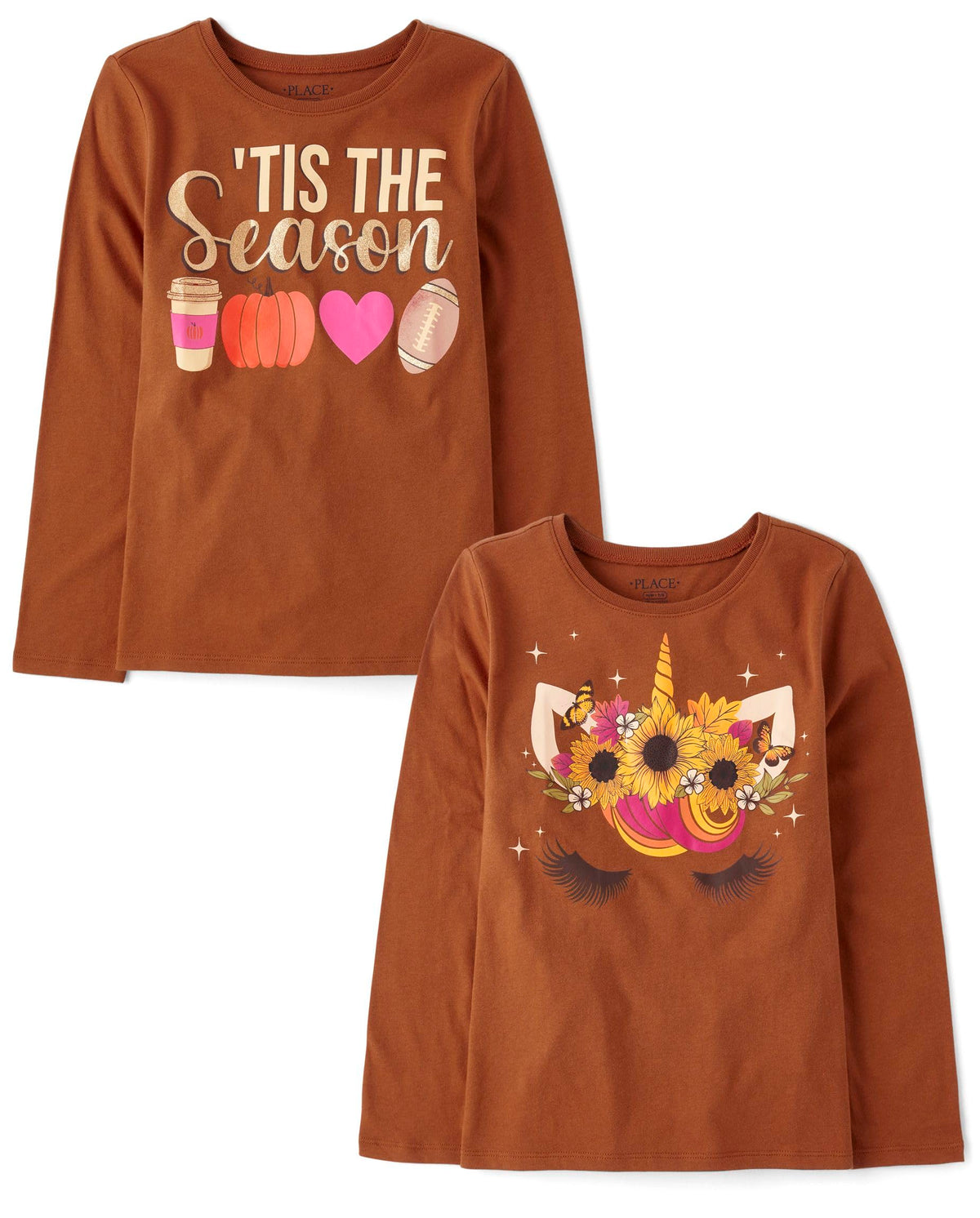 The Children's Place Kids' All Holidays,Birthdays Long Sleeve Graphic T-Shirts,2 Pack
