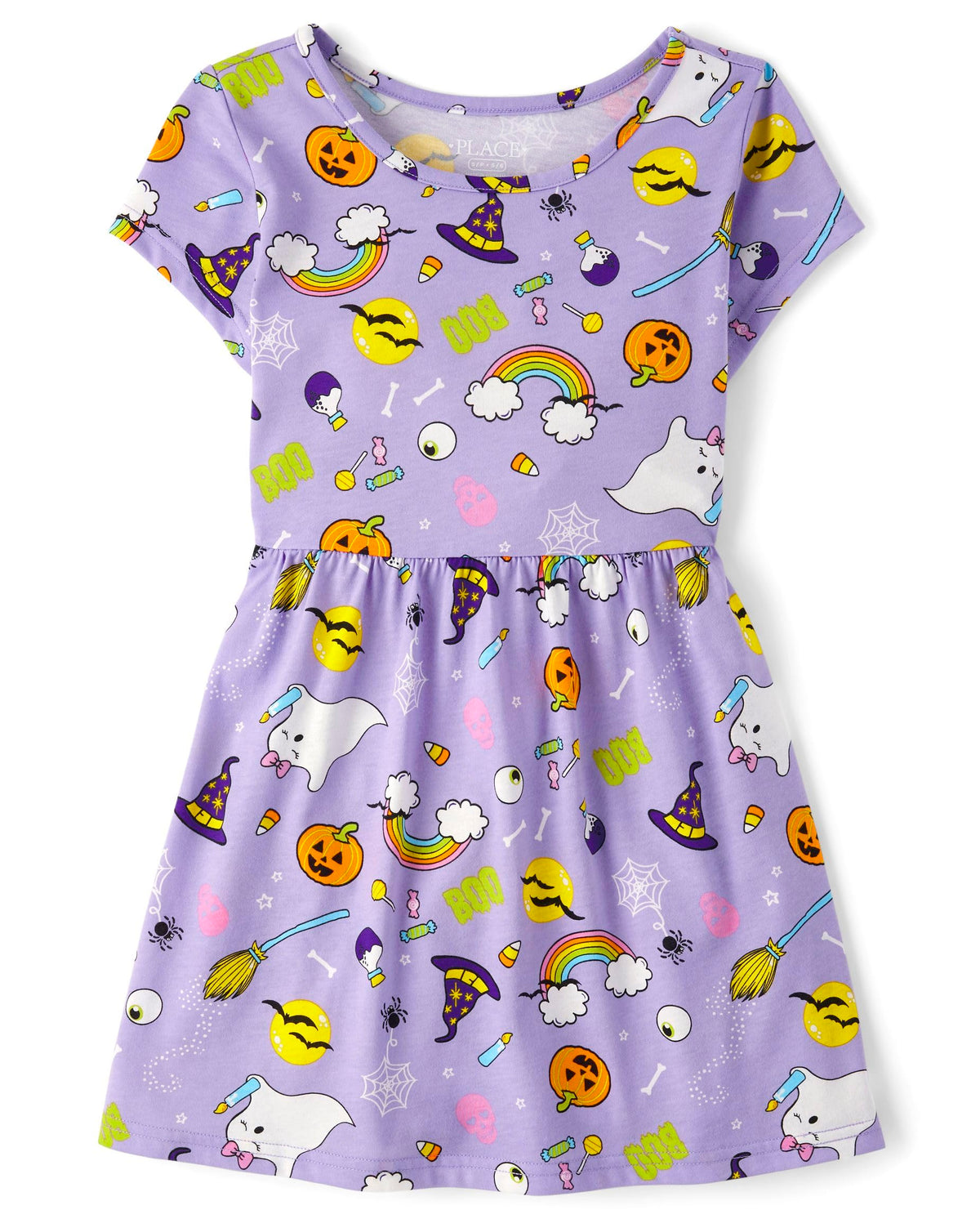 The Children's Place Girls' Plaid Stretch Jacquard Short Sleeve Dress