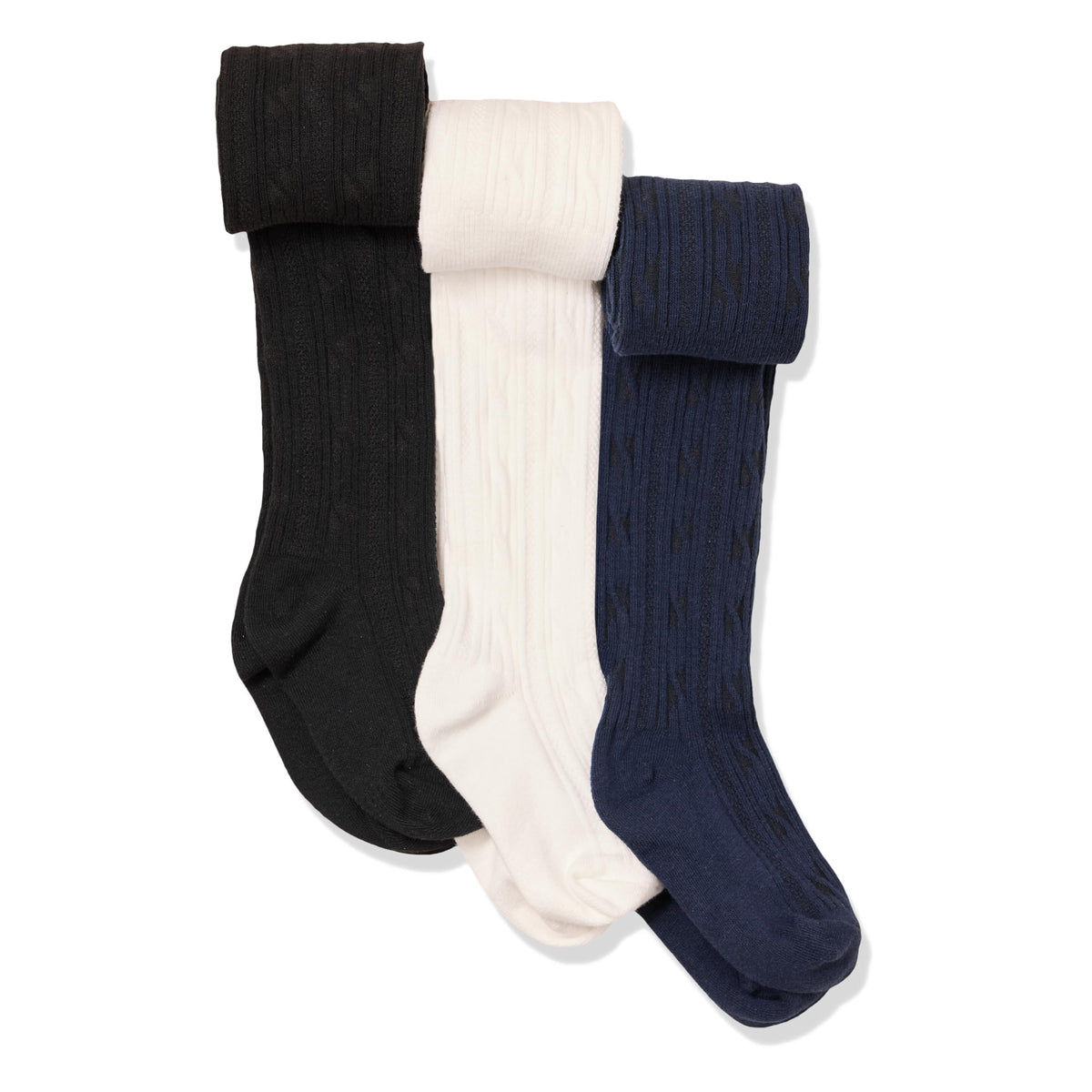 Amazon Essentials Girls' Stretchy Cable Knit Tights, Pack of 3