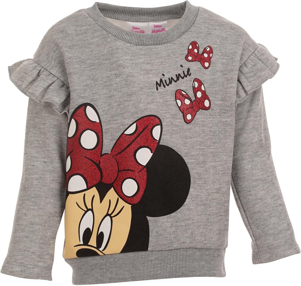 Disney Minnie Mouse Fleece Sweatshirt and Leggings Outfit Set Infant to Big Kid Sizes (12 Months - 14-16)