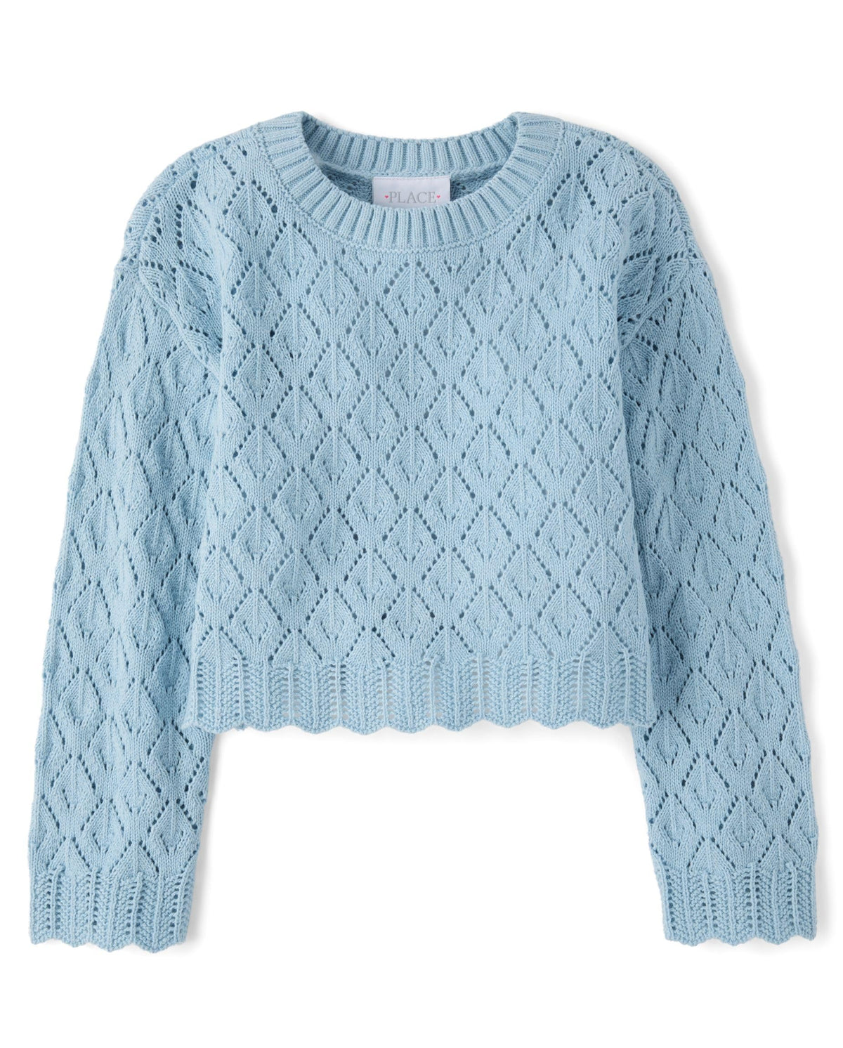 The Children's Place Girls' Long Sleeve Crew Neck Pullover Sweater