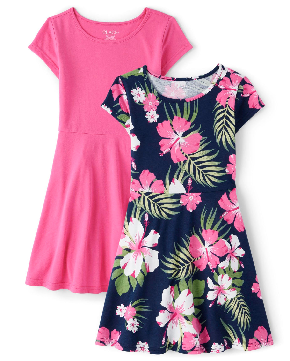 The Children's Place Girls' Plaid Stretch Jacquard Short Sleeve Dress