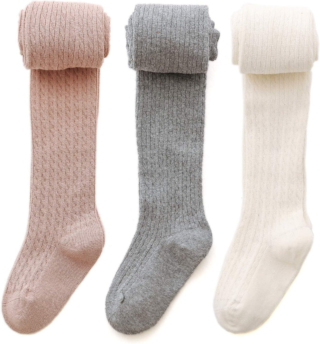 EPEIUS Baby Girl Tights Thick Cable Knit Leggings Seamless Cotton Toddler Girls Stockings School Tights for 2T-12 Years