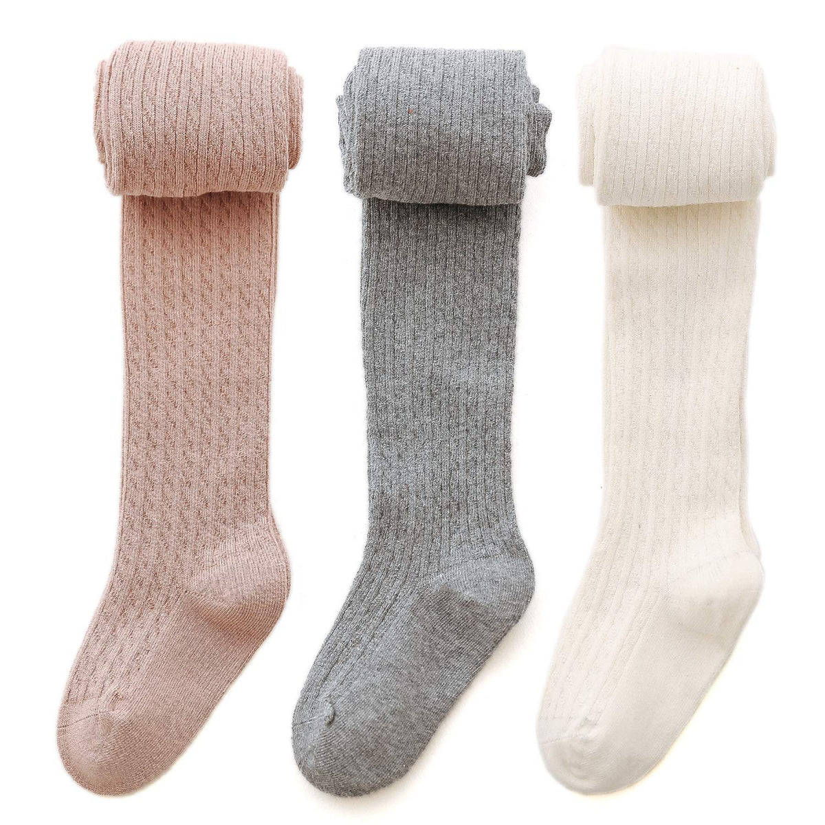 EPEIUS Baby Girl Tights Thick Cable Knit Leggings Seamless Cotton Toddler Girls Stockings School Tights for 2T-12 Years